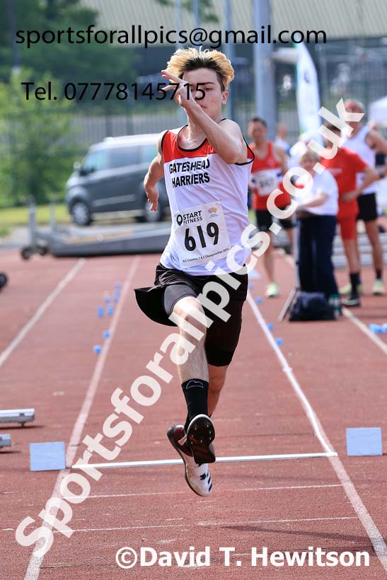 Mens Under-20s Triple Jump, 2024 North Eastern Track and Field Champs., Middlesbrough.  Photo: David T. Hewitson/Sports for All Pics